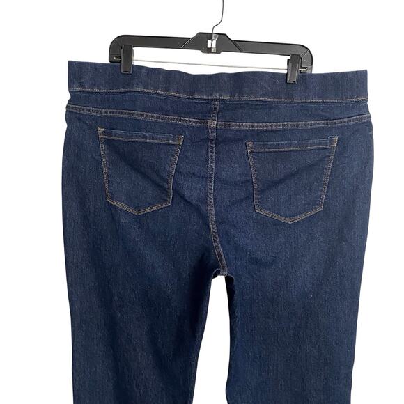 Terra&Sky Crop Ankle Denim Jeans Womens 1x 16w 18w Dark Stretch Pull On Elastic - Picture 7 of 8